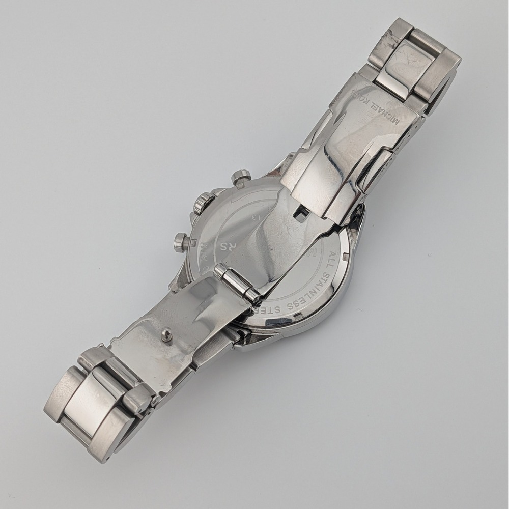 Michael Kors MK8113 Chronograph Watch Black Dial Stainless Steel 45mm 10ATM Date - Picture 12 of 12